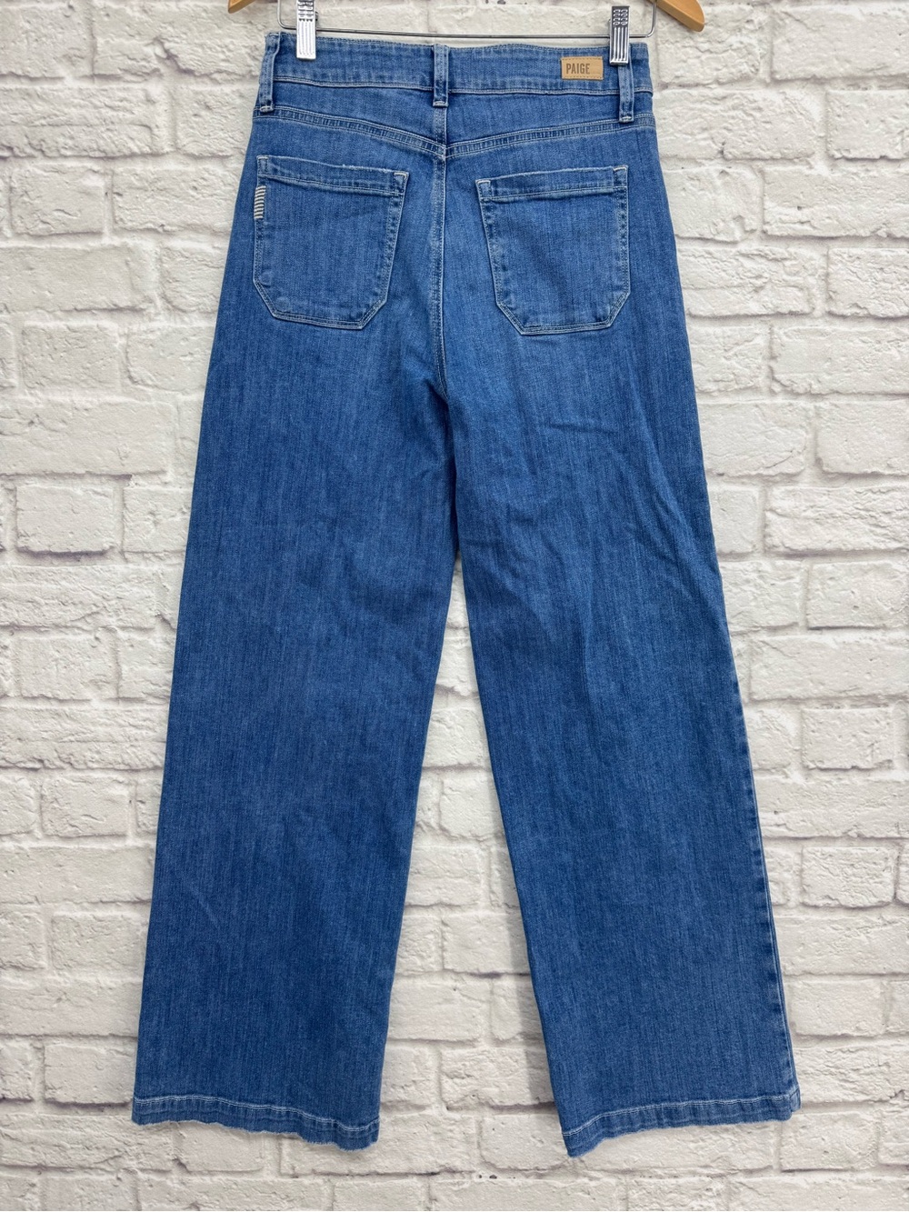 Paige Genesee Modest Wide Leg Jeans Women Size 27 Medium Wash High Rise - Picture 8 of 15